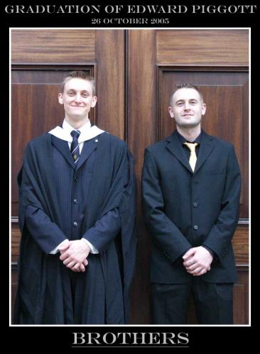Brothers: Edd and Mat together at Edd's graduation on 26 October 2005.