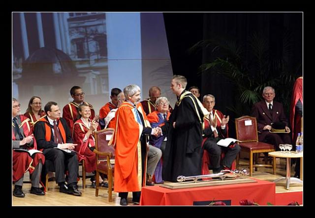 Mat Shaking Hands with the Dean